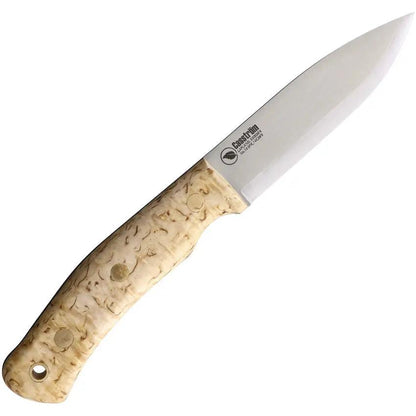 Casstrom No 10 Swedish Forest Knife KS13108 For Outdoorsmen Rugged Full Tang 14C28N Satin Blade Curly Birch Handle by Casstrom