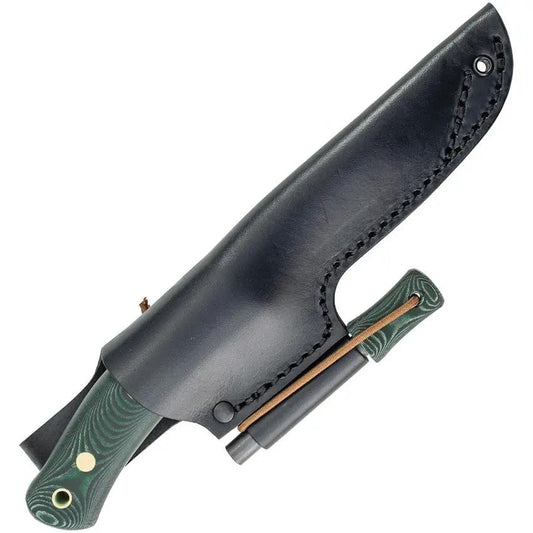 Casstrom No 10 SFK Fixed Blade Knife 4in Satin 14C28N Drop Point Full Tang Scandi Grind Firesteel Sheath For Outdoorsmen by Casstrom