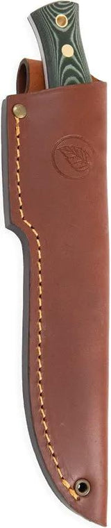 Casstrom No 14 SFK Green Micarta Bushcraft Knife For Outdoor Enthusiasts With Full Tang A8 Mod Steel And Leather Sheath by Casstrom
