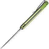 Civivi Praxis Button Lock Knife Lime Aluminum Handle EDC Ready With Nitro V Satin Drop Point Blade by Civivi
