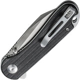 Civivi Elementum Linerlock Knife Nitro V Wharncliffe Blade 3 Inch Closed 4 Inch Handle Black Canvas Micarta EDC Ready by Civivi
