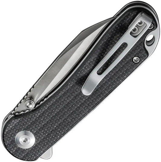 Civivi Elementum Linerlock Knife Nitro V Wharncliffe Blade 3 Inch Closed 4 Inch Handle Black Canvas Micarta EDC Ready by Civivi