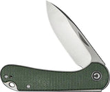 Civivi Elementum Slip Joint Knife For EDC Enthusiasts With Green Canvas Micarta Handle And 14C28N Satin Drop Point by Civivi