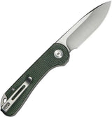 Civivi Elementum Slip Joint Knife For EDC Enthusiasts With Green Canvas Micarta Handle And 14C28N Satin Drop Point by Civivi