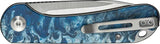 Civivi Elementum Slip Joint Knife Ocean Blue Resin Handle Satin 14C28N Sandvik Drop Point Premium Pocket Clip EDC by Civivi