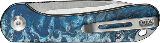Civivi Elementum Slip Joint Knife Ocean Blue Resin Handle Satin 14C28N Sandvik Drop Point Premium Pocket Clip EDC by Civivi