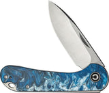 Civivi Elementum Slip Joint Knife Ocean Blue Resin Handle Satin 14C28N Sandvik Drop Point Premium Pocket Clip EDC by Civivi