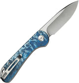 Civivi Elementum Slip Joint Knife Ocean Blue Resin Handle Satin 14C28N Sandvik Drop Point Premium Pocket Clip EDC by Civivi