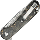 Civivi Elementum II Button Lock Knife With Damascus Blade And Carbon Fiber Handle For EDC Enthusiasts by Civivi