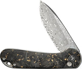 Civivi Elementum II Button Lock Knife With Damascus Blade And Carbon Fiber Handle For EDC Enthusiasts by Civivi