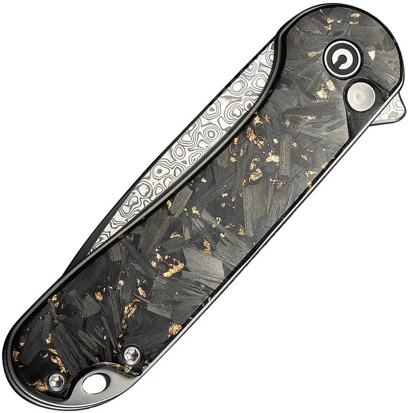 Civivi Elementum II Button Lock Knife With Damascus Blade And Carbon Fiber Handle For EDC Enthusiasts by Civivi