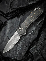 Civivi Elementum II Button Lock Knife With Damascus Blade And Carbon Fiber Handle For EDC Enthusiasts by Civivi