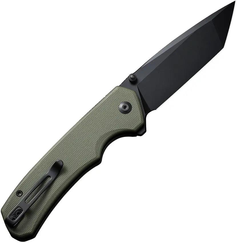 Civivi Brazen Button Lock Folding Knife 14C28N Tanto, OD Green G10 Handle, 4.5in Closed EDC for Knife Enthusiasts by Civivi