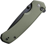 Civivi Brazen Button Lock Folding Knife 14C28N Tanto, OD Green G10 Handle, 4.5in Closed EDC for Knife Enthusiasts by Civivi