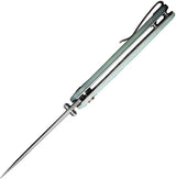 Civivi Brazen Button Lock Jade EDC Knife For Everyday Carry Enthusiasts ThreePointFiveInch 14C28N Tanto by Civivi
