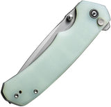 Civivi Brazen Button Lock Jade EDC Knife For Everyday Carry Enthusiasts ThreePointFiveInch 14C28N Tanto by Civivi