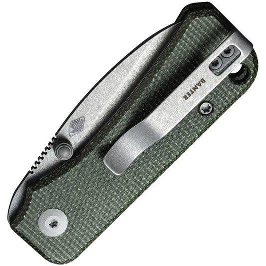 Civivi Baby Banter Linerlock Green Canvas Micarta EDC Knife Nitro V Blade Pocket Clip Case by Civivi