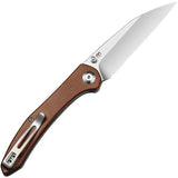 Civivi Hadros Linerlock Knife Brown Micarta Handle Three And A Quarter Inch Satin Blade EDC Ready by Civivi