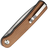 Civivi Stylum Folder EDC Knife With 4 Inch Closed 3 Inch Stonewash Blade 10Cr15CoMoV Brown Micarta Handle by Civivi