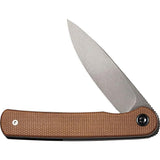Civivi Stylum Folder EDC Knife With 4 Inch Closed 3 Inch Stonewash Blade 10Cr15CoMoV Brown Micarta Handle by Civivi