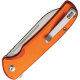 Civivi Chevalier Button Lock Folding Knife With Pocket Clip EDC Orange Aluminum Handle Satin 14C28N Blade by Civivi