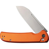 Civivi Chevalier Button Lock Folding Knife With Pocket Clip EDC Orange Aluminum Handle Satin 14C28N Blade by Civivi