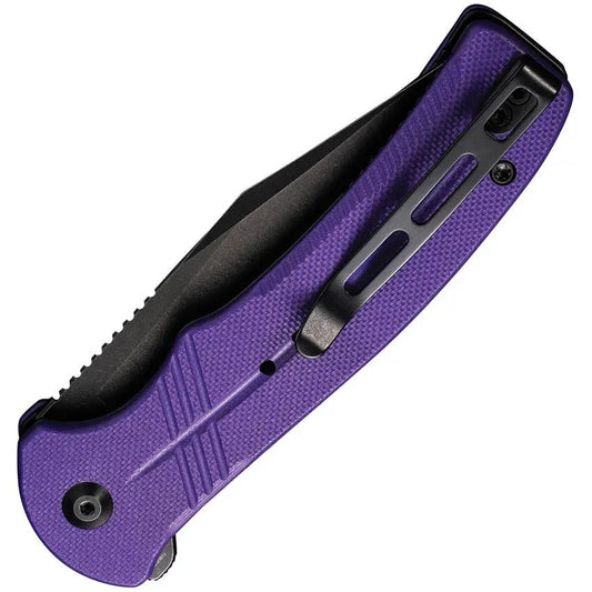 Civivi Cogent Button Lock Folding Knife Purple G10 Handle Extended Tang Four And A Half Inch Closed Blade 14C28N EDC by Civivi