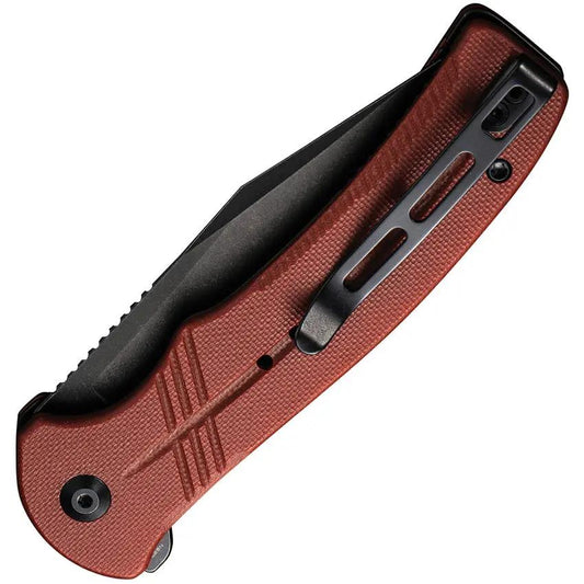 Civivi Cogent Button Lock Folding Knife Burgundy G10 3.5in Black Stonewash Blade 14C28N Sandvik For EDC Enthusiasts by Civivi