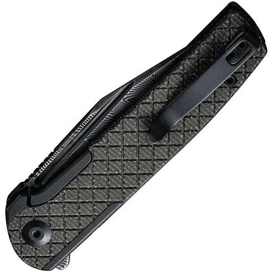 Civivi Cachet Framelock Damascus Clip Point Knife With Green Micarta Inlay Extended Tang For EDC by Civivi