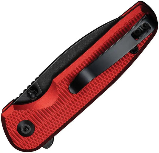 Civivi Mini Shakan Button Lock Folding Knife Nitro V Steel Drop Point Blade Red Aluminum Handle EDC by Civivi