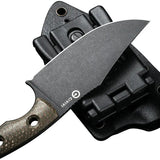 Civivi Midwatch Fixed Blade EDC Knife with Bohler N690 Steel Green Burlap Micarta Handle Finger Ring and Kydex Sheath by Civivi