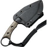 Civivi Midwatch Fixed Blade EDC Knife with Bohler N690 Steel Green Burlap Micarta Handle Finger Ring and Kydex Sheath by Civivi