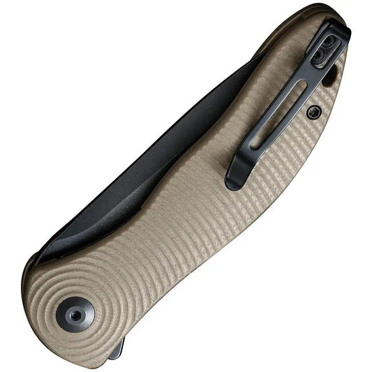 Civivi Synergy3 Linerlock Knife Tan G10 Handle Nitro V Drop Point 3.25 Inch Blade EDC With Storage Case by Civivi
