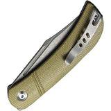 Civivi Appalachian Drifter Folder C2015B EDC Knife With 3In CPM S35VN Blade Olive Micarta Handle And Pocket Clip by Civivi