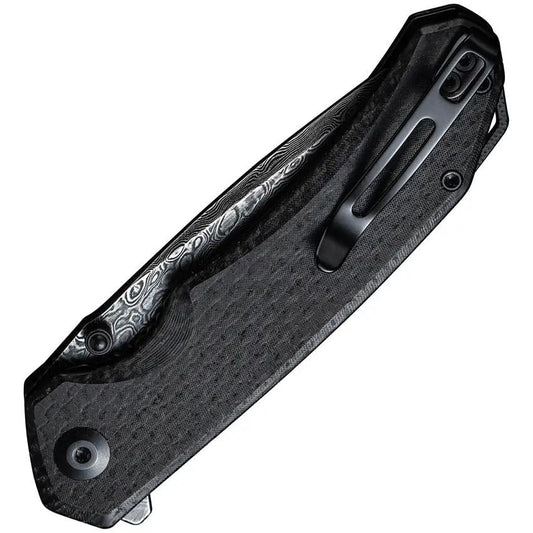 Civivi Brazen Linerlock Damascus EDC Premium Knife With Tanto Blade Black Micarta Handle Pocket Clip by Civivi