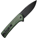 Civivi Conspirator Button Lock Knife Green Micarta Handle Nitro V Steel ThreePointFiveInch Blade EDC by Civivi