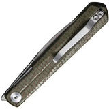 Civivi Clavi Linerlock Knife Nitro V Wharncliffe Green Burlap Micarta For EDC Enthusiasts by Civivi