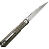 Civivi Clavi Linerlock Knife Nitro V Wharncliffe Green Burlap Micarta For EDC Enthusiasts by Civivi
