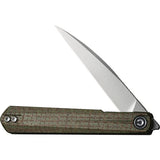 Civivi Clavi Linerlock Knife Nitro V Wharncliffe Green Burlap Micarta For EDC Enthusiasts by Civivi