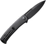Civivi Caetus Linerlock Knife Black Burlap Micarta 14C28N Sandvik Spear Point Blade EDC With Clip Storage Case by Civivi