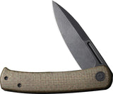 Civivi Caetus Linerlock Premium Knife For EDC Enthusiasts Green Burlap Micarta Handle Spear Point Blade Extended Tang by Civivi