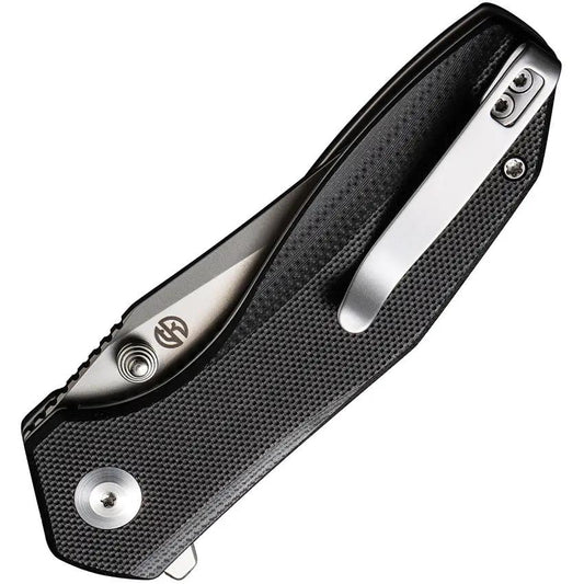 Civivi ODD 22 Linerlock EDC Knife With Bead Blast 14C28N Blade Black G10 Handle Pocket Clip by Civivi