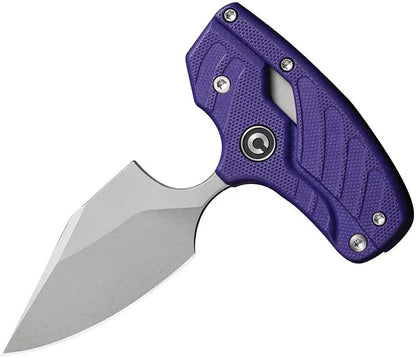 Civivi Typhoeus Adjustable Push Dagger Purple G10 Handle 14C28N Blade 2.25in 6.25in Belt Sheath Tactical EDC by Civivi