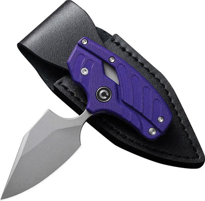 Civivi Typhoeus Adjustable Push Dagger Purple G10 Handle 14C28N Blade 2.25in 6.25in Belt Sheath Tactical EDC by Civivi