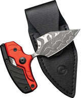 Civivi Typhoeus Adjustable Red And Black Damascus Blade Push Dagger With Belt Sheath For EDC Enthusiasts by Civivi