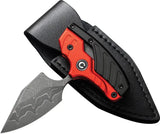 Civivi Typhoeus Adjustable Red And Black Damascus Blade Push Dagger With Belt Sheath For EDC Enthusiasts by Civivi