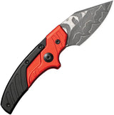 Civivi Typhoeus Adjustable Red And Black Damascus Blade Push Dagger With Belt Sheath For EDC Enthusiasts by Civivi