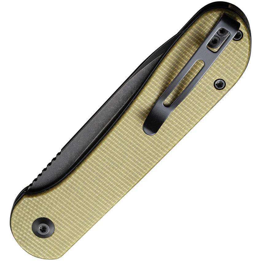 Civivi Elementum Button Lock Olive Canvas Micarta EDC Folding Knife 14C28N Steel by Civivi