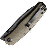Civivi Sokoke Linerlock Knife For EDC Enthusiasts Green Burlap Micarta Handle 14C28N Sandvik Blade Extended Tang by Civivi