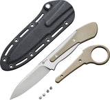 Civivi Varius Fixed Blade Tan G10 D2 Drop Point Knife For Outdoor Enthusiasts With Ring Handle And Kydex Sheath by Civivi